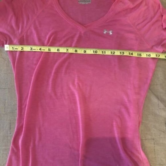 Under Armour Tech Tee Womens XS Loose Fit UA Tech V Neckline Pink - Picture 5 of 8
